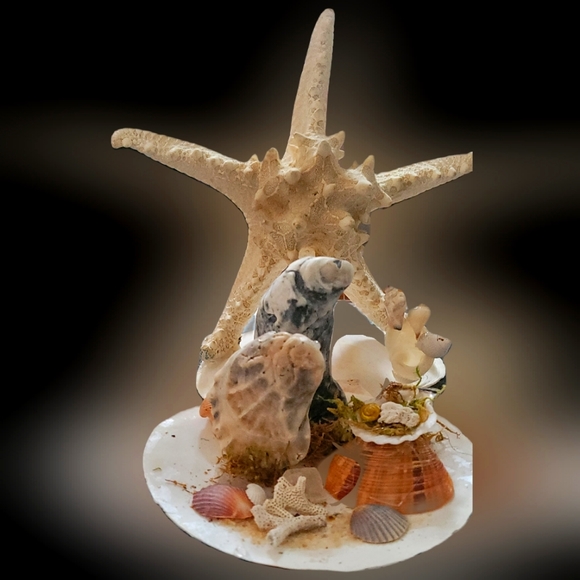 Hand Crafted Other - Handmade OysterShell Nativity Scene